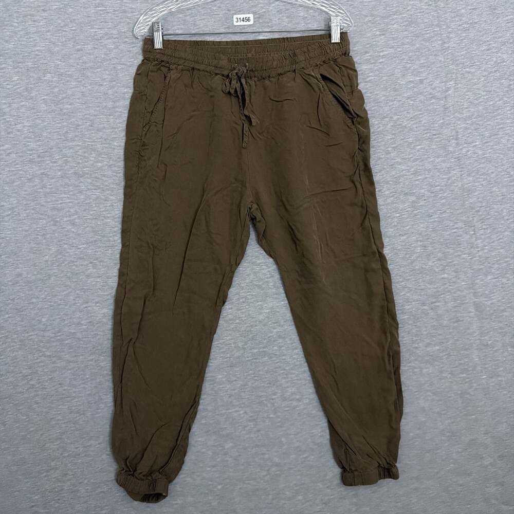 Johnny Was Womens Size Small Brown Cupro Rayon Drawstring Jogger Pants